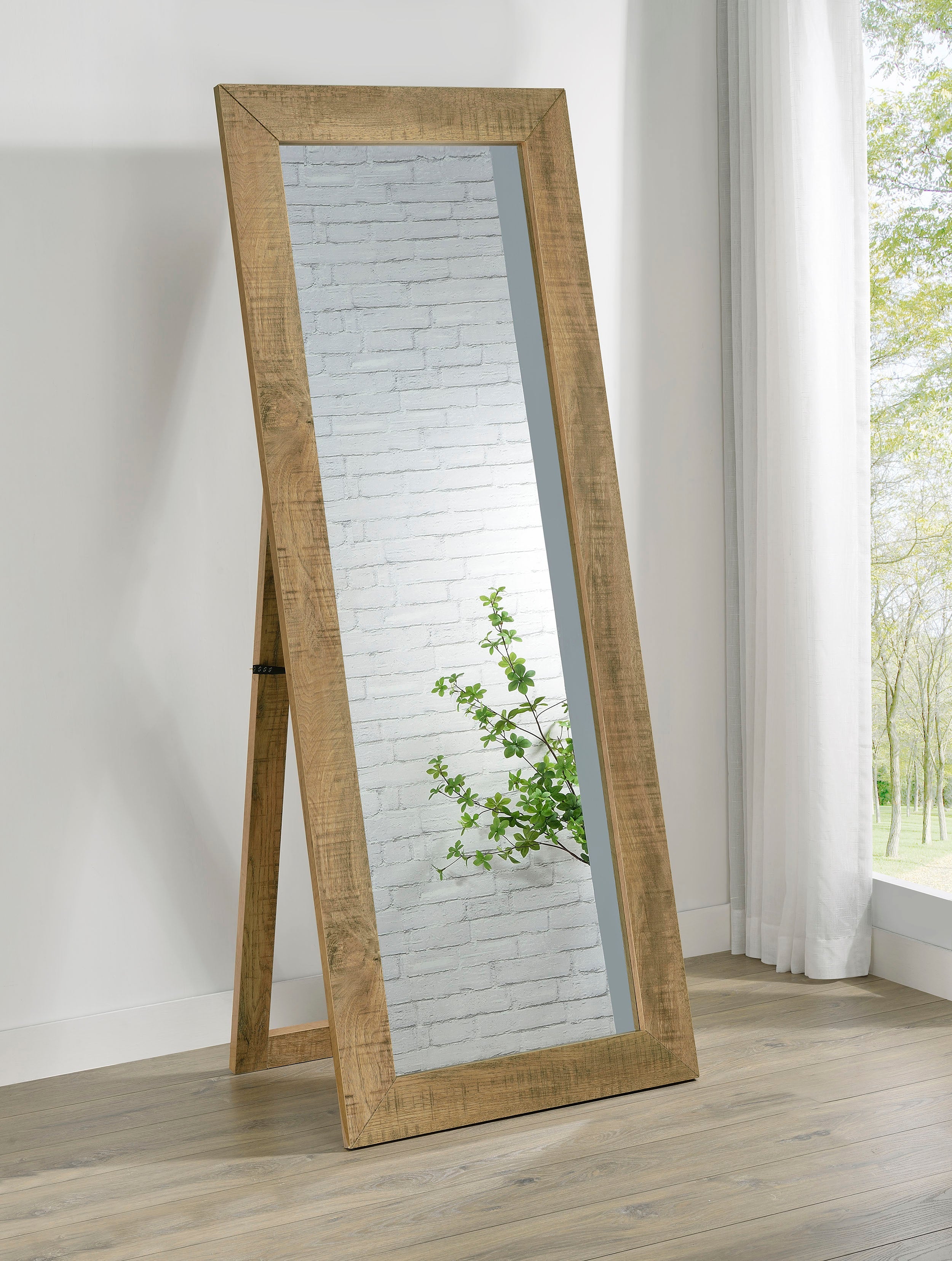 Cadence Tempered Glass  Length Mirror Grey Washed Oak