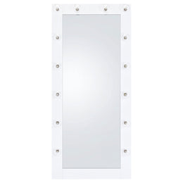 Zayan 32 x 71 Inch Floor Mirror LED Lighting Black Gloss