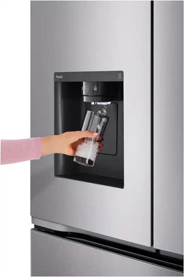 LG - 36-in Counter-Depth MAX 25.5 Cu. Ft. French Door Smart Refrigerator with Ice Plus - PrintProof Stainless Steel Look