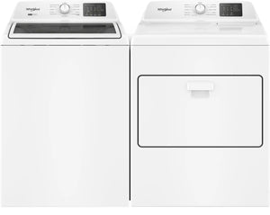 Package - Whirlpool - 4.3 Cu. Ft. High-Eficiency Top Load Washer with 2-in-1 Removable Agitator and Soft Close Glass Lid and 7.0 Cu. Ft. Gas Dryer with Adaptive Dry - Vented Matching - White