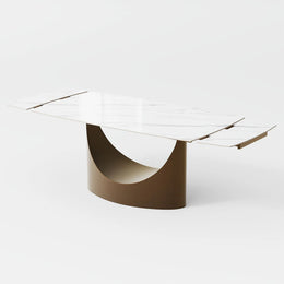 Aman 71"-95" Table (Glossy White)