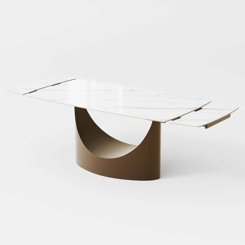 Aman 71"-95" Table (Glossy White)
