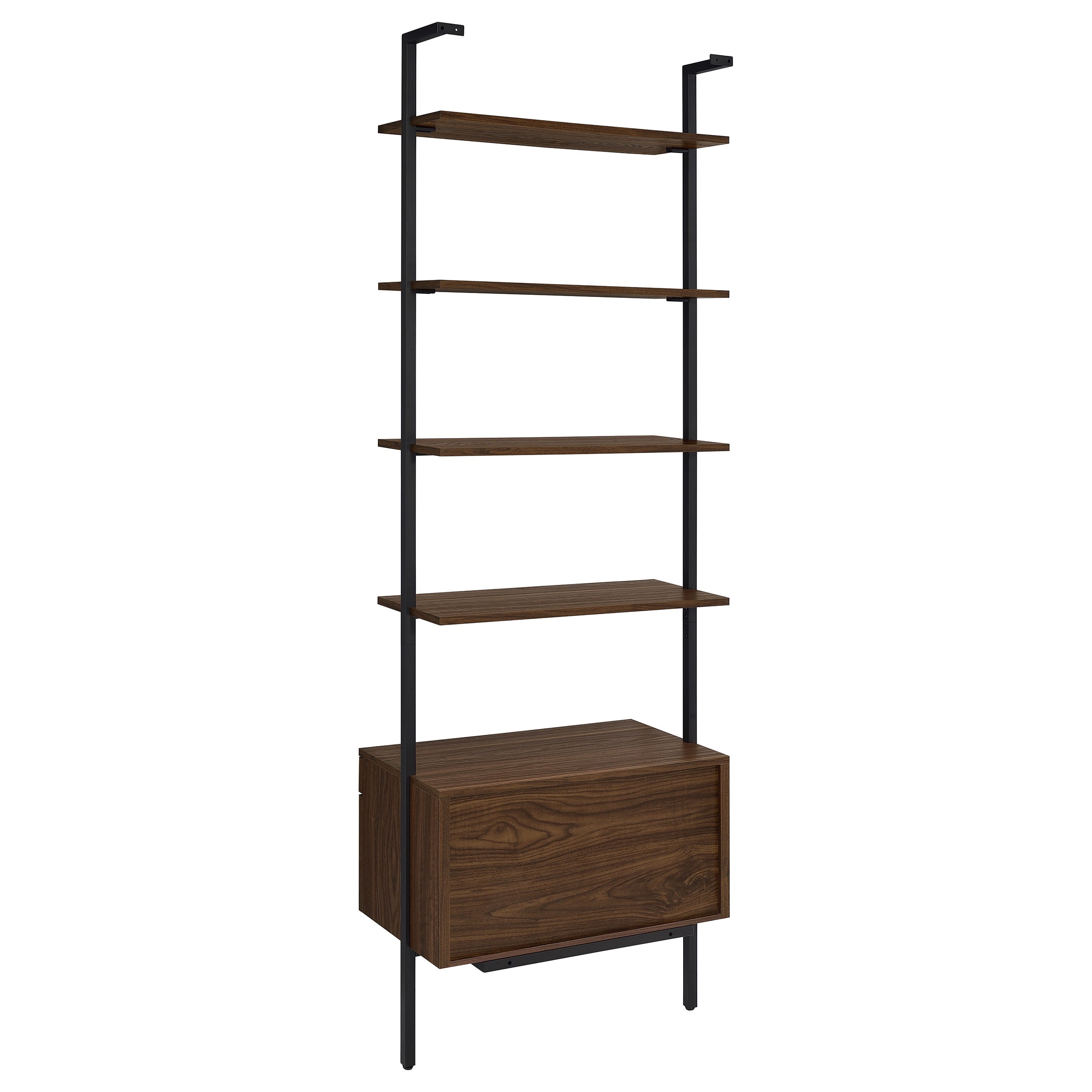 Owens  96-inch Wall Mounted Bookshelf Set Walnut