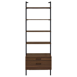 Owens 96-inch 4-shelf Storage Wall Bookshelf Walnut