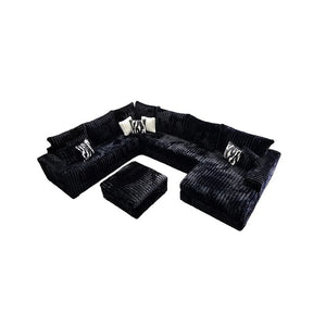 Mr. Fluffy Black Oversized Sectional