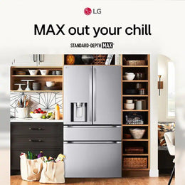 LG - 36-in Standard-Depth MAX 29.6 Cu. Ft. 4-Door French Door Smart Refrigerator with Full-Convert Drawer - Stainless Steel