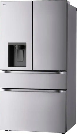 LG - 36-in Wide Standard-Depth MAX 28.6 Cu. Ft. 4-Door French Door Refrigerator Smart Refrigerator with Full Convert Drawer - PrintProof Stainless Steel Look