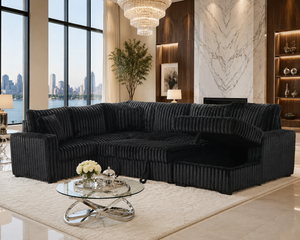 Sonic Black Sectional With Pull-Out Bed