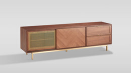 Milana TV Console (Walnut Gold)