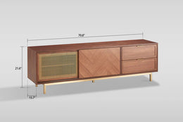 Milana TV Console (Walnut Gold)