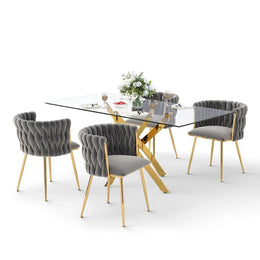 Ashveen Rectangular Restaurant Dining Set (Gray)