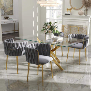 Ashveen Rectangular Restaurant Dining Set (Gray)