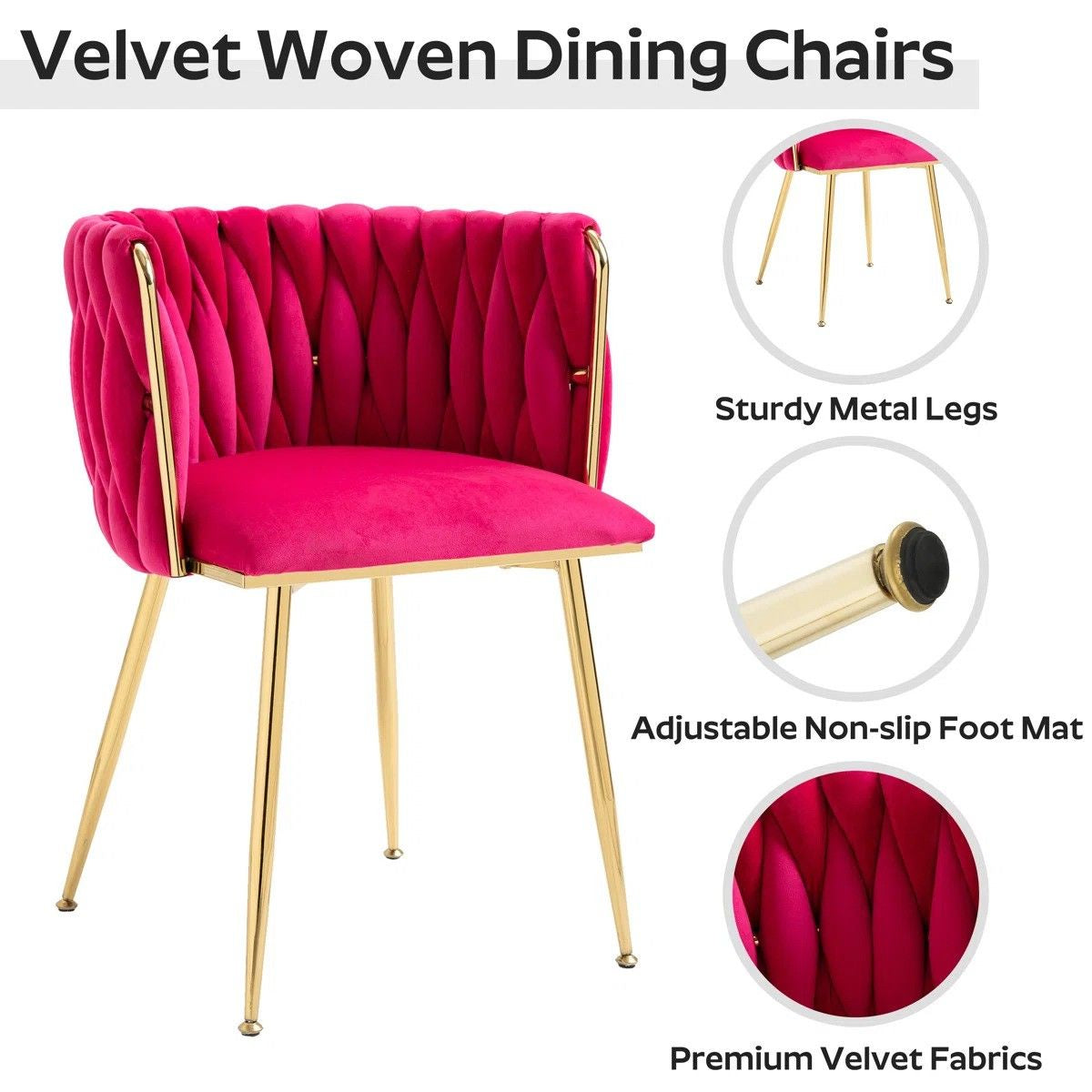 Ashveen Rectangular Restaurant Dining Set (Rose Red)