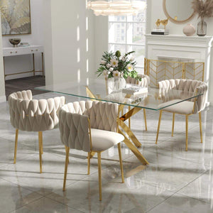 Ashveen Rectangular Restaurant Dining Set (Beige)