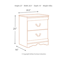 Anarasia Two Drawer Night Stand