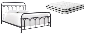 Nashburg Queen Metal Bed with Mattress
