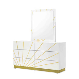 Safa (White/Gold) Bedroom Set
