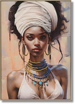 Hand Painted Framed Textured Canvas - Dazzled Woman Curated Canvas
