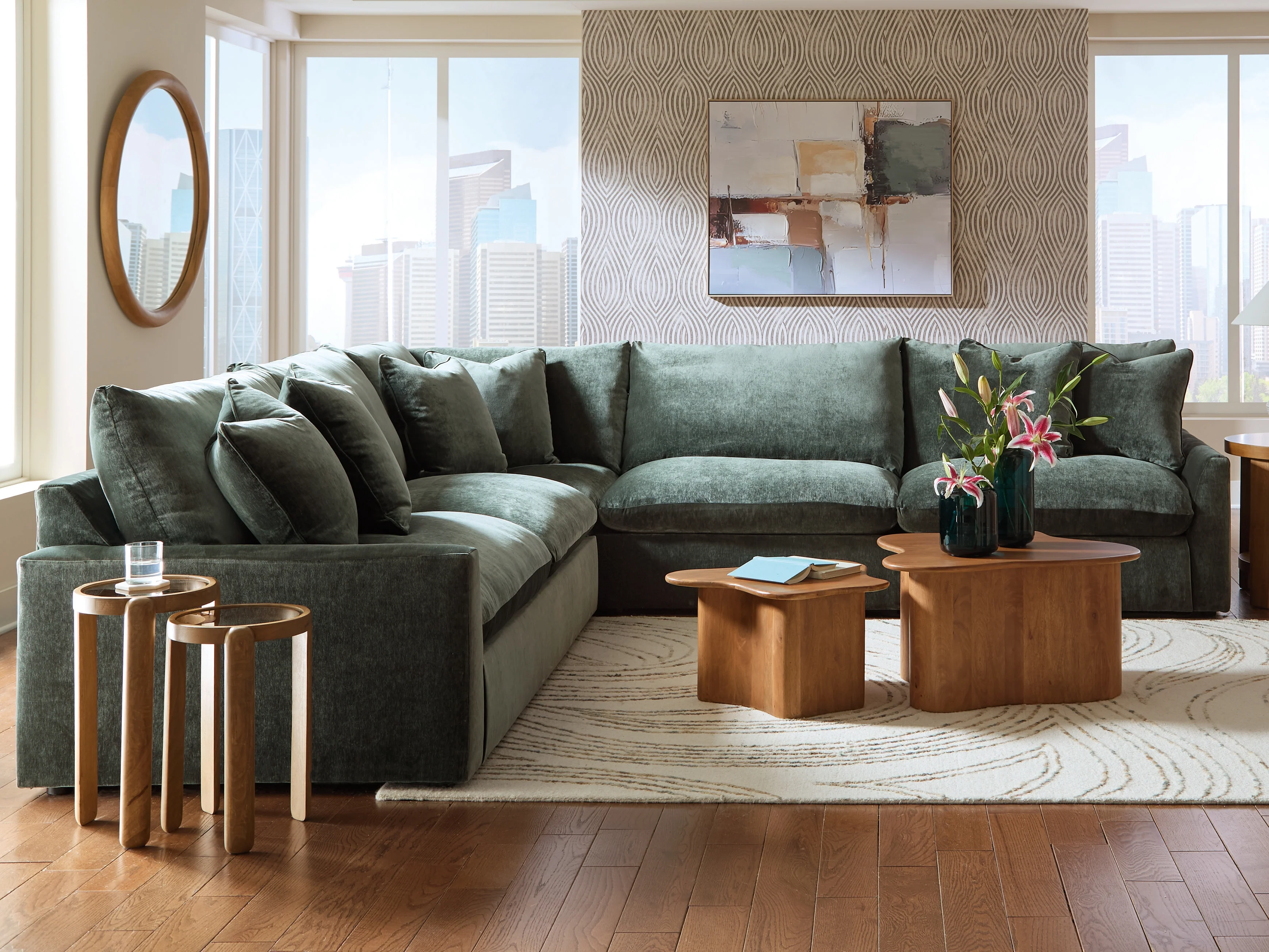 Carriage View Jade 3-Piece Sectional