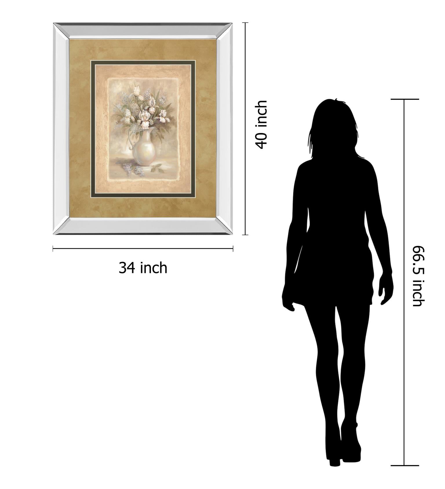 Mirrored Frame White Bounty I By Vivian Flasch 34X40 Mirror Frame Print