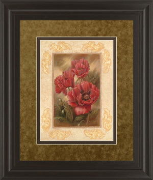 Daphne'S Poppies By Vivian Flasch 34X40 Framed Print