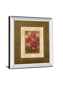 Mirrored Frame Daphne'S Poppies By Vivian Flasch 34X40 Mirror Frame Print