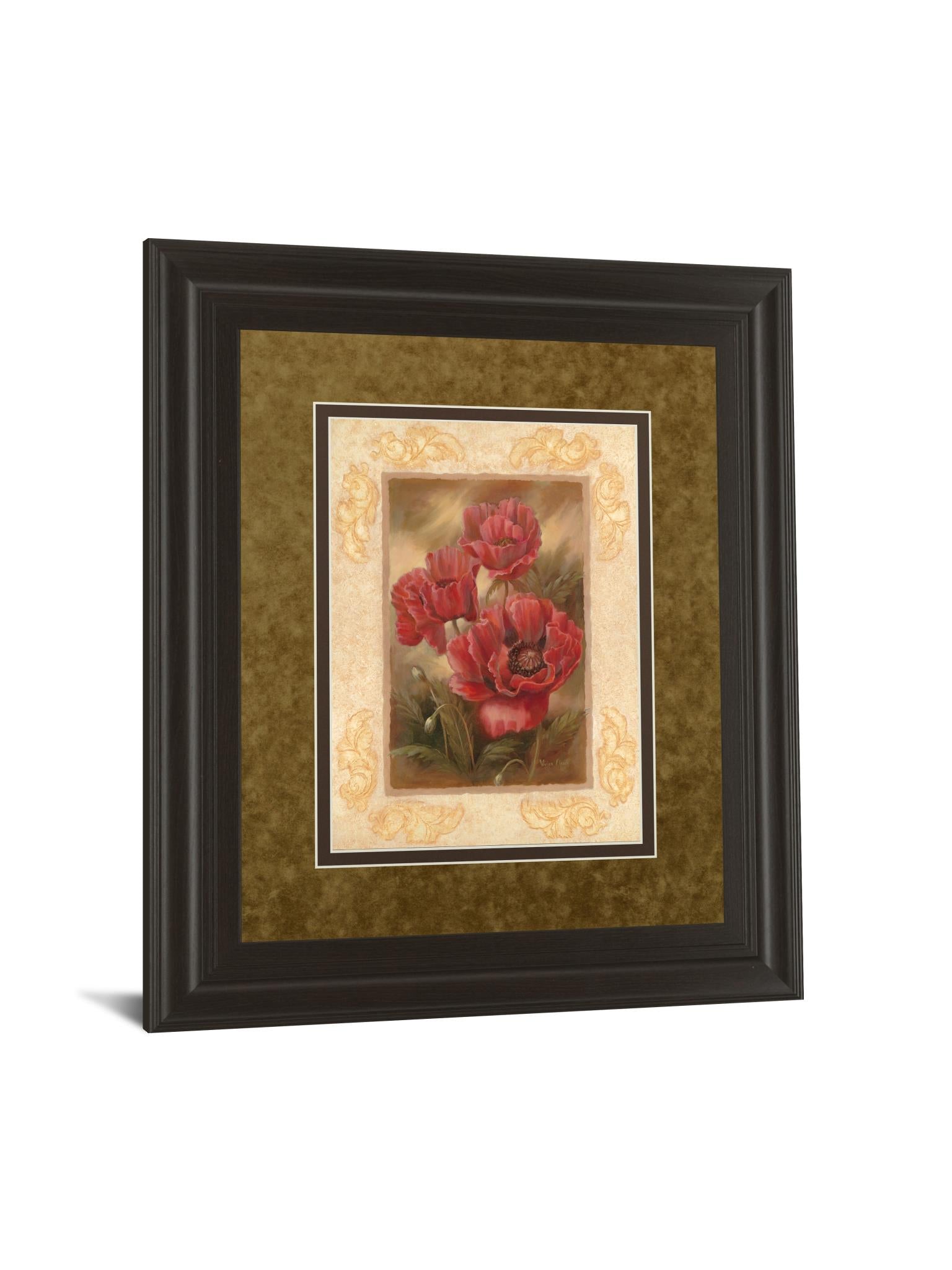 Daphne'S Poppies By Vivian Flasch 34X40 Framed Print