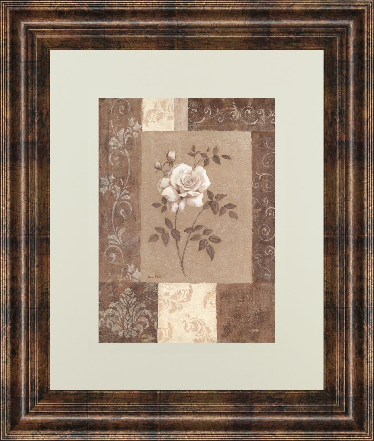 Single Rose By Vivian Flasch 34X40 Framed Print