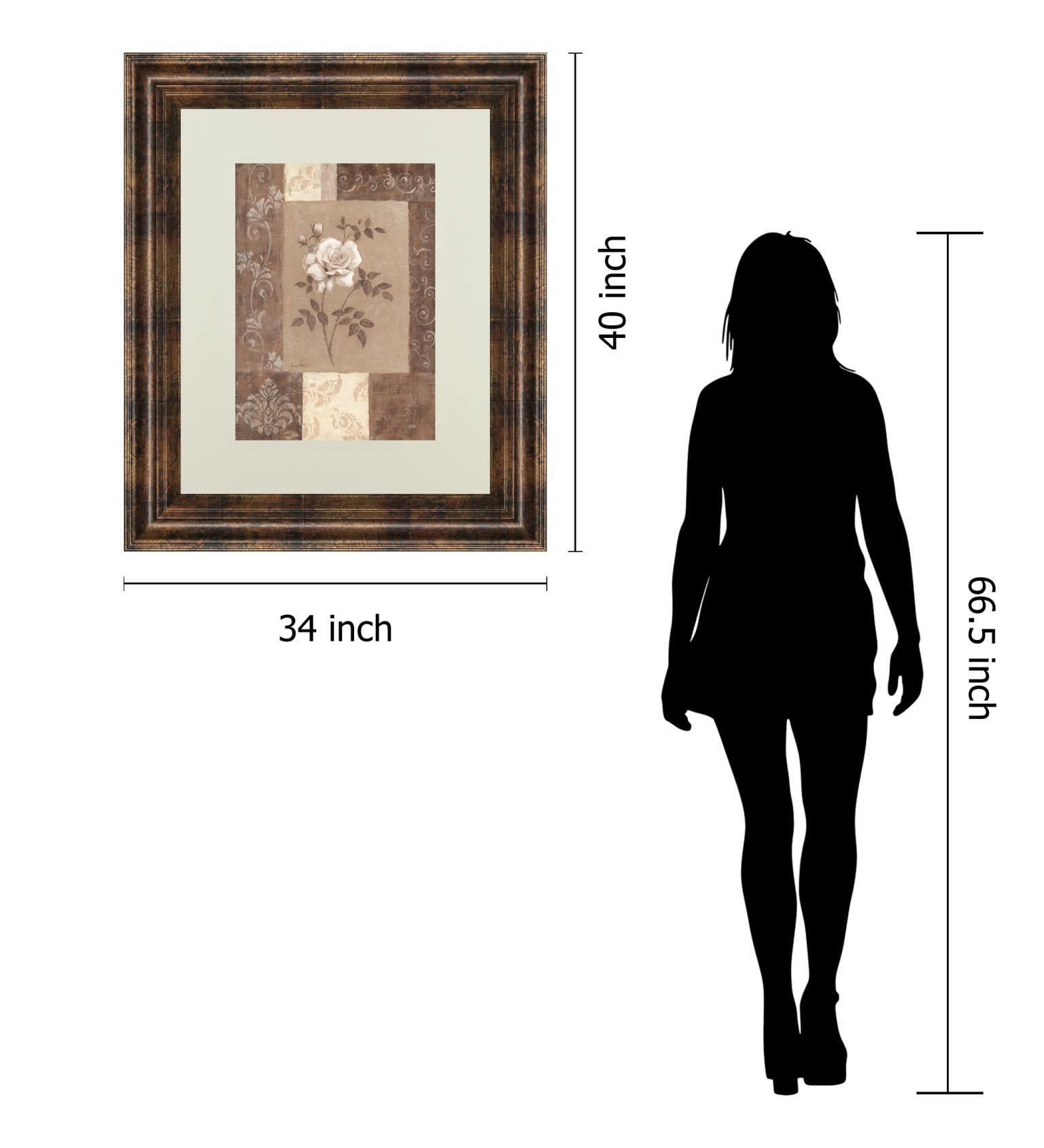 Single Rose By Vivian Flasch 34X40 Framed Print