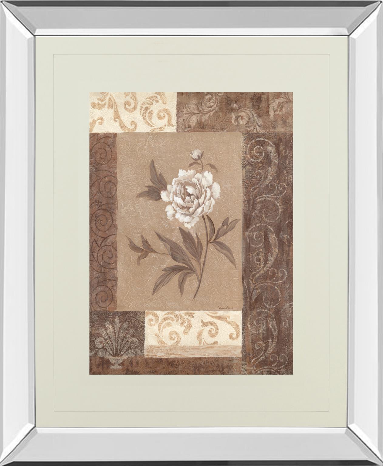 Mirrored Frame Single Peony By Vivian Flasch 34X40 Mirror Frame Print