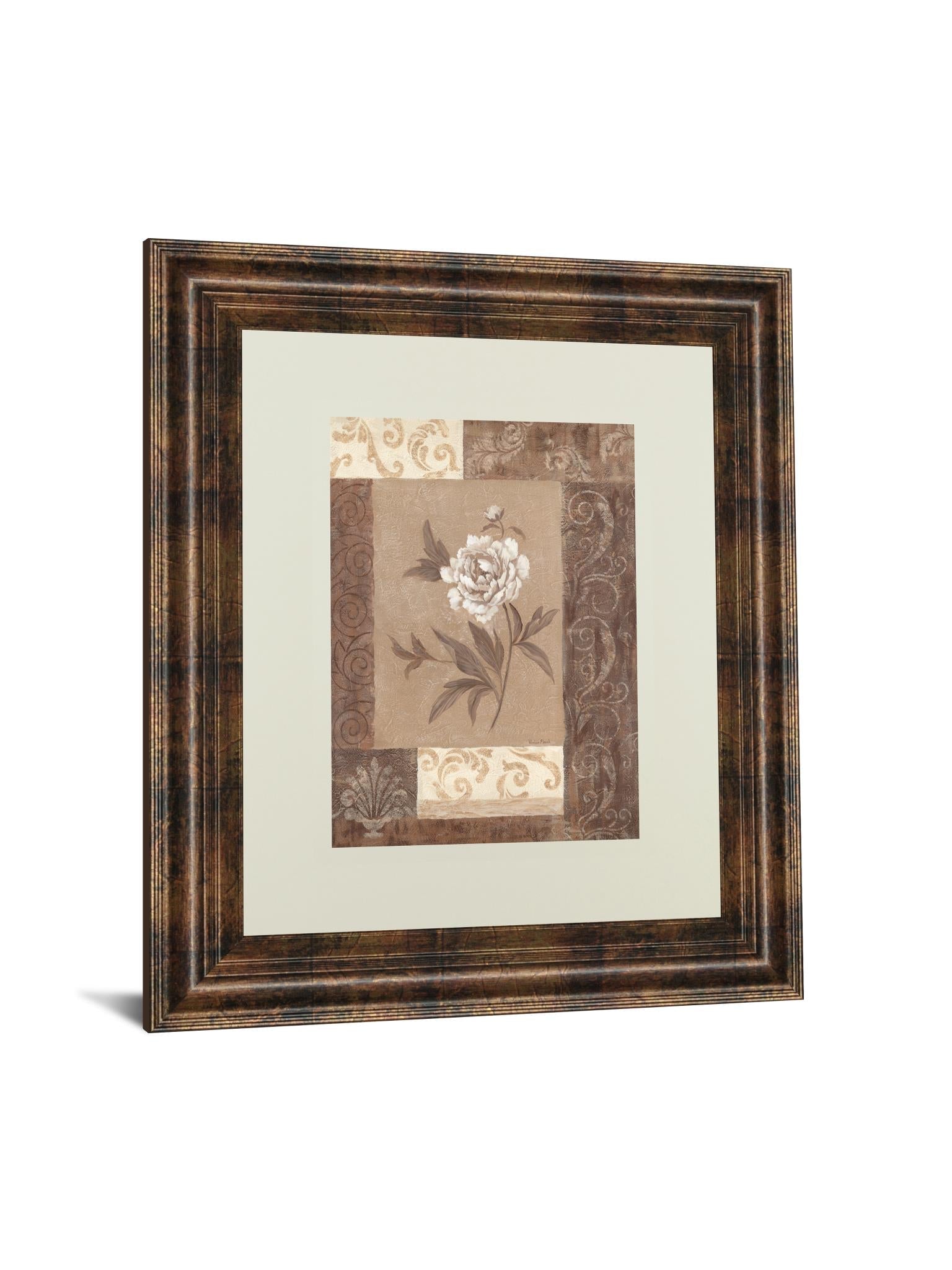 Single Peony By Vivian Flasch 34X40 Framed Print