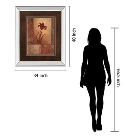 Mirrored Frame Lily Silhouette By Vivian Flasch 34X40 Mirror Frame Print