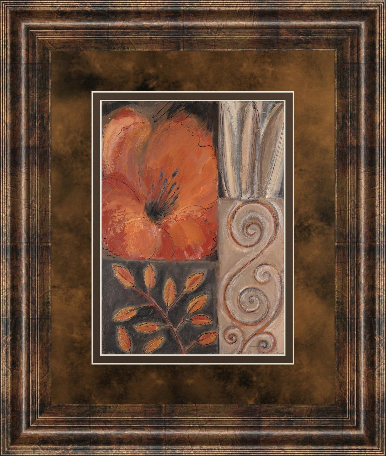 Orange Burst I By Rosie Abraham 34X40 Framed Print
