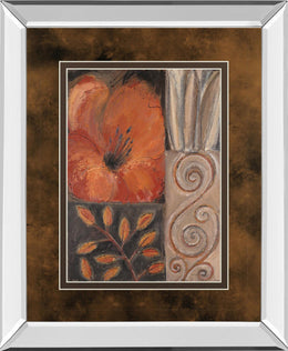 Mirrored Frame Orange Burst I By Rosie Abraham 34X40 Mirror Frame Print