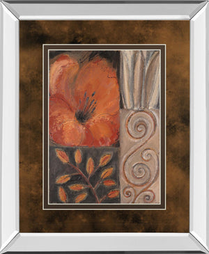 Mirrored Frame Orange Burst I By Rosie Abraham 34X40 Mirror Frame Print