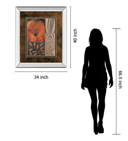 Mirrored Frame Orange Burst I By Rosie Abraham 34X40 Mirror Frame Print