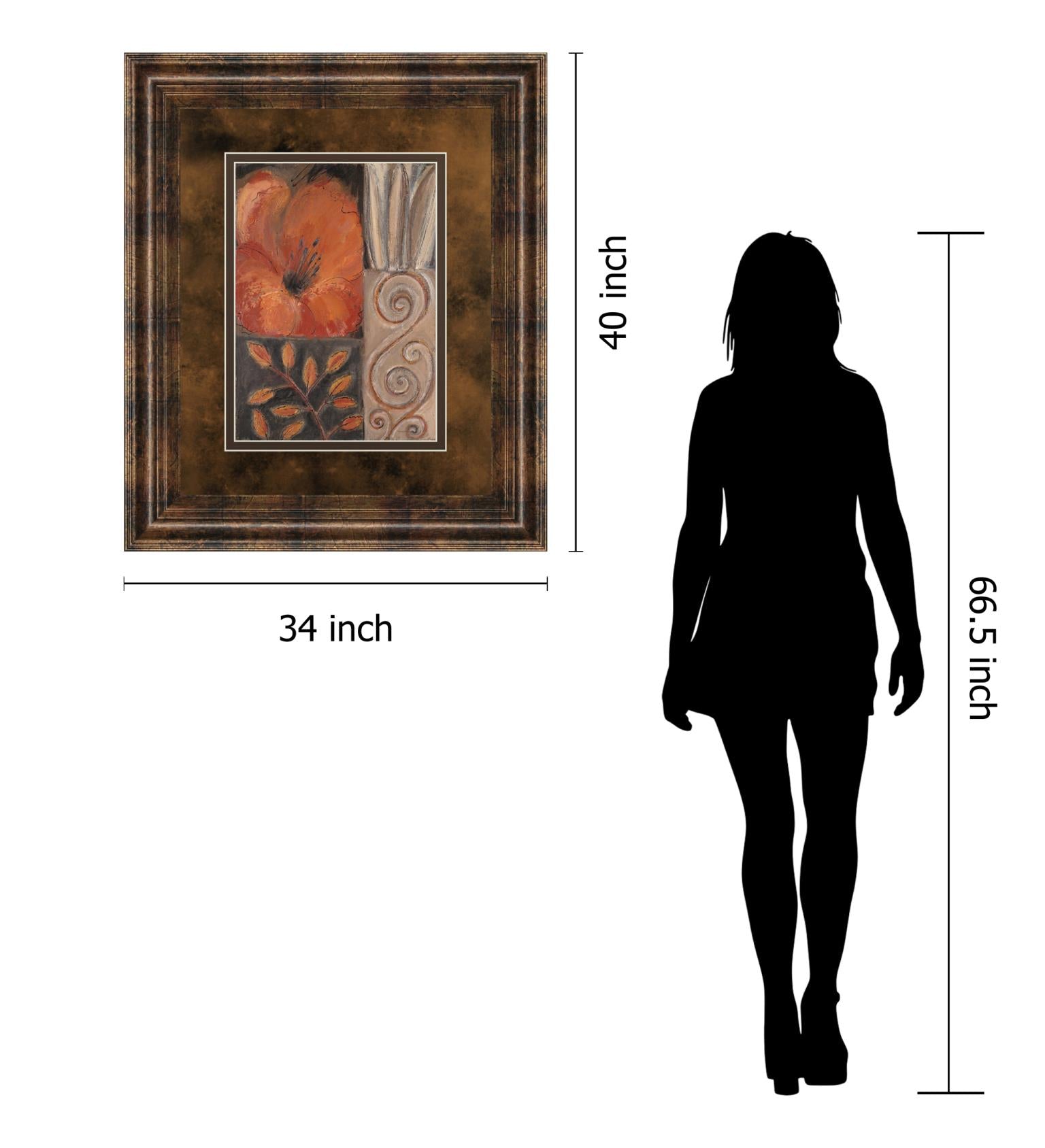 Orange Burst I By Rosie Abraham 34X40 Framed Print