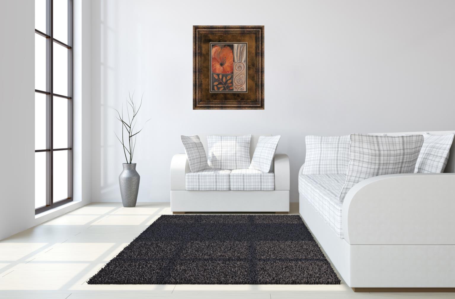 Orange Burst I By Rosie Abraham 34X40 Framed Print
