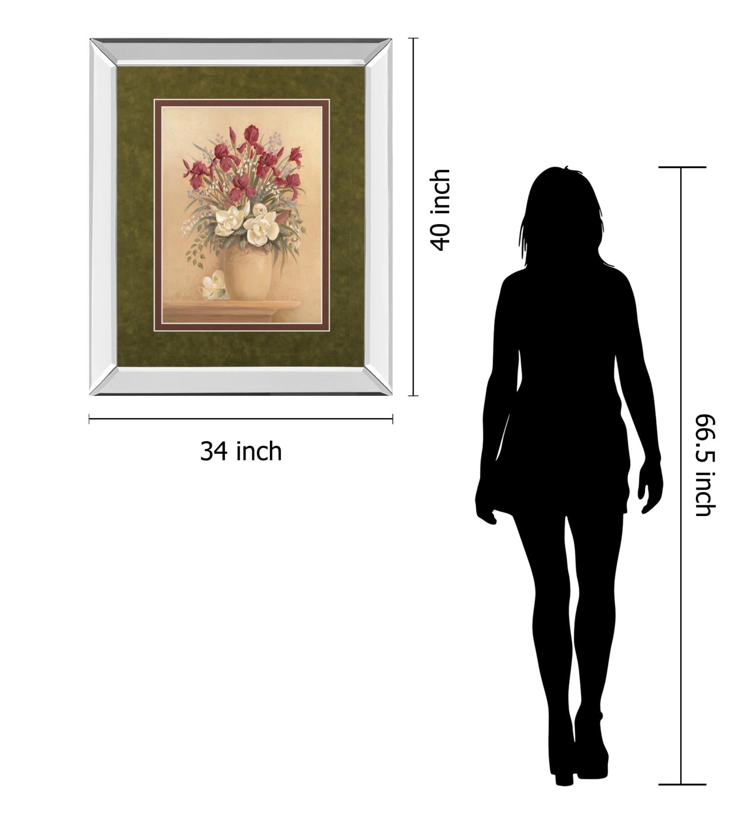 Mirrored Frame Classic Petal I  By Gloria Eriksen 34X40 Mirror Frame Print