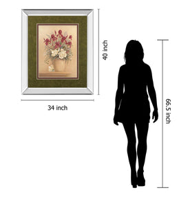 Mirrored Frame Classic Petal I  By Gloria Eriksen 34X40 Mirror Frame Print
