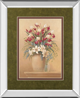 Mirrored Frame Classic Petal Ii By Gloria Eriksen 34X40 Mirror Frame Print