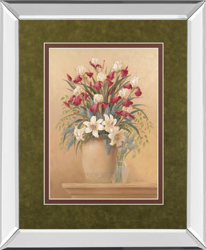 Mirrored Frame Classic Petal Ii By Gloria Eriksen 34X40 Mirror Frame Print
