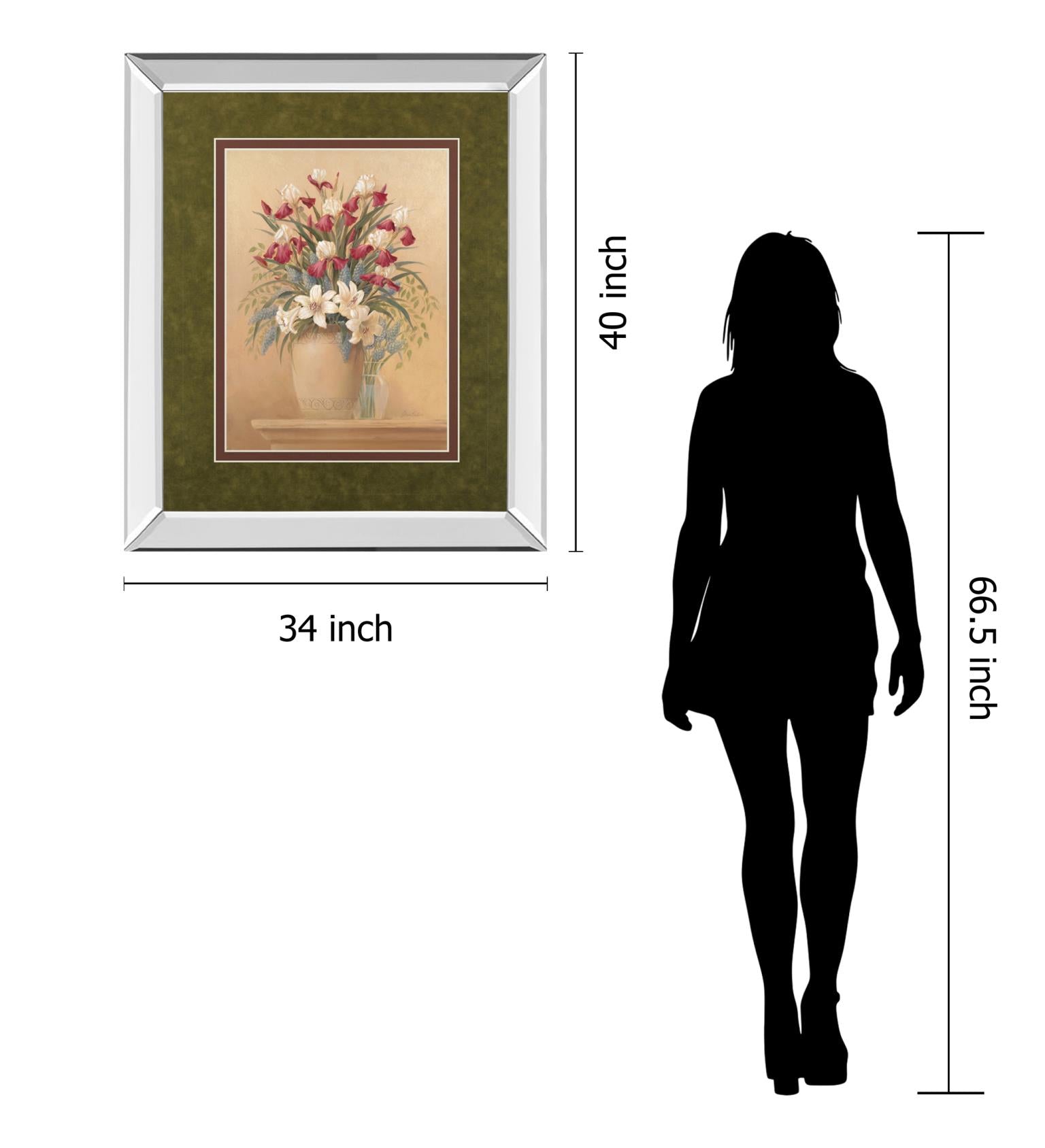 Mirrored Frame Classic Petal Ii By Gloria Eriksen 34X40 Mirror Frame Print