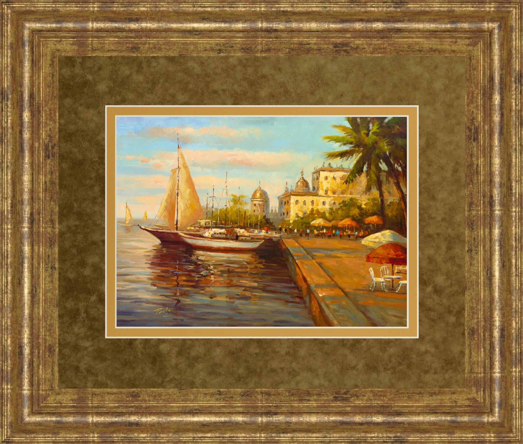 Santo Domingo Harbor By Bulo 34X40 Framed Print