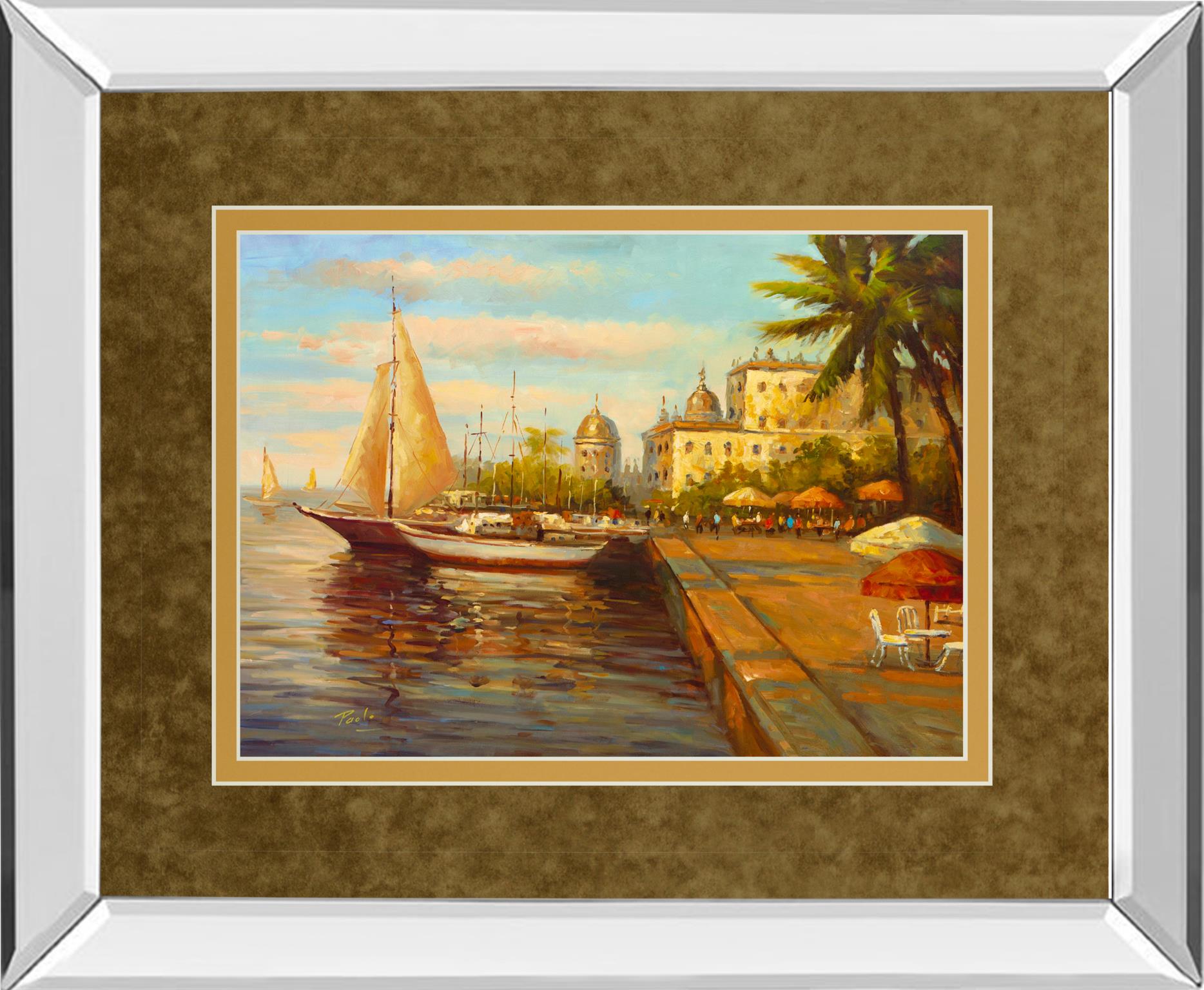 Mirrored Frame Santo Domingo Harbor By Bulo 34X40 Mirror Frame Print