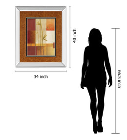 Mirrored Frame Contemporary Bamboo I By Estudio Arte 34X40 Mirror Frame Print