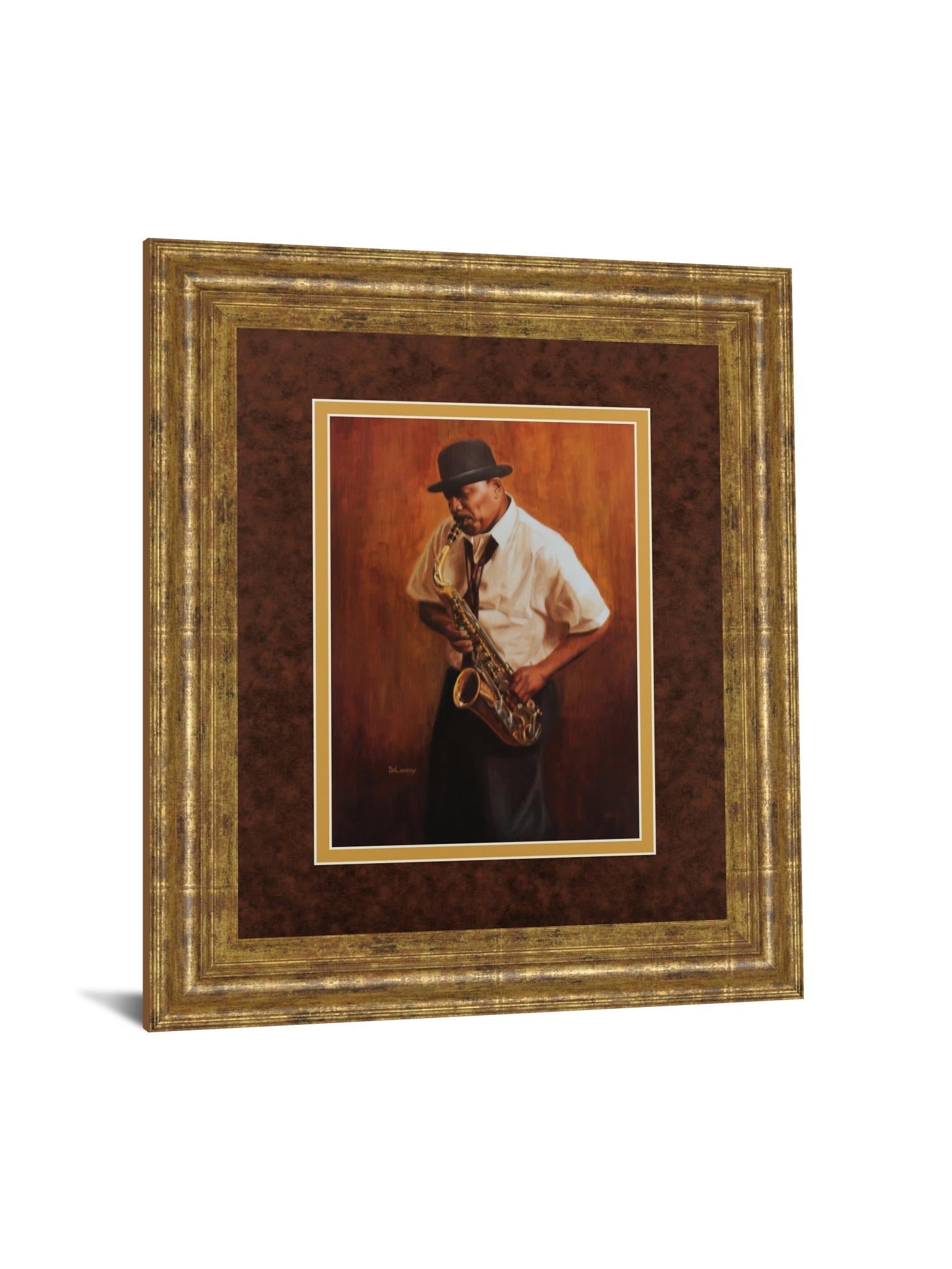 Sax Man By Delancy 34X40 Framed Print