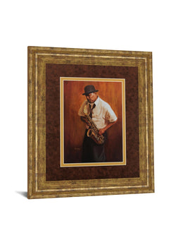Sax Man By Delancy 34X40 Framed Print