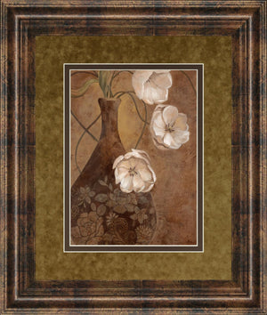 Flores En Umber I By Nan 34X40 Framed Print