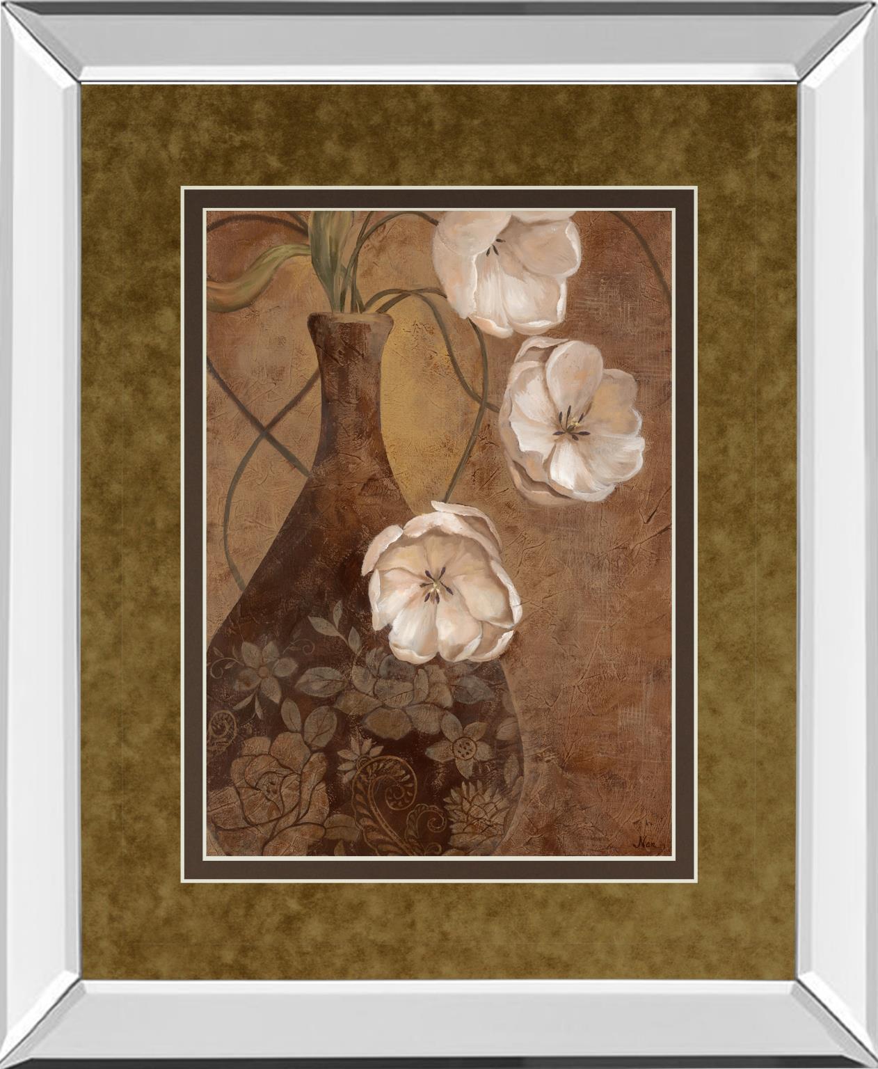 Mirrored Frame Flores En Umber I By Nan 34X40 Mirror Frame Print